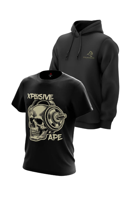 XAPE Essential Camo Hoodie & Headcheese Tee - Black