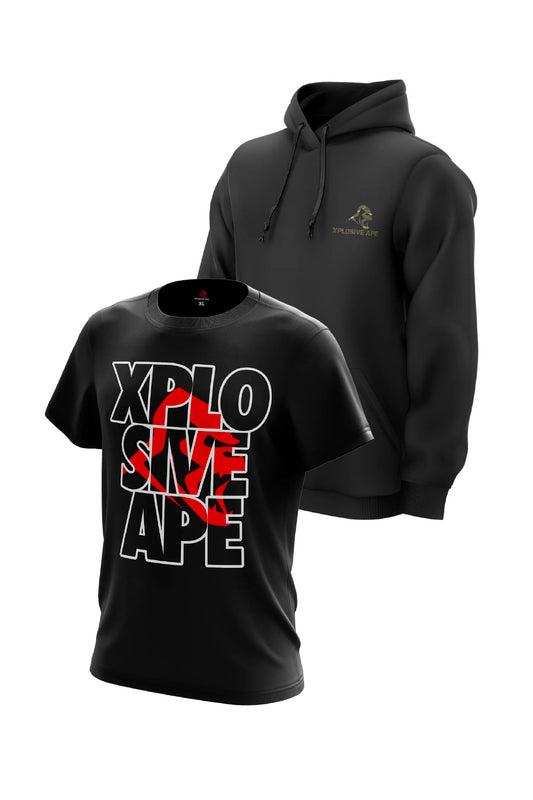 XAPE Essential Camo Hoodie & Watcher Tee Combo - Black