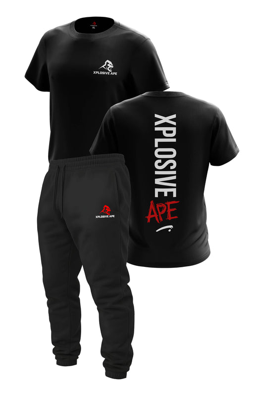 XAPE Graffiti Tee & Original Logo Joggers Combo - Black
