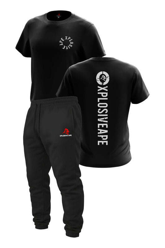 XAPE Impact Tee & Original Logo Joggers Combo - Black