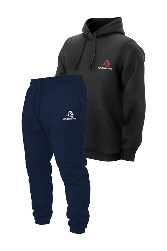 XAPE Original Logo V2 String Hoodie & Prime Logo V2 Joggers Combo - Black/Navy
