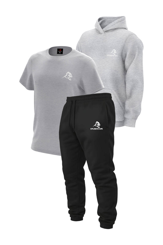 XAPE Primal Hoodie Tee & Joggers Combo - Grey