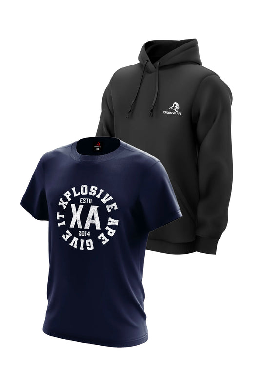 XAPE Prime Hoodie & Classic Proline Tee Combo - Black/Navy