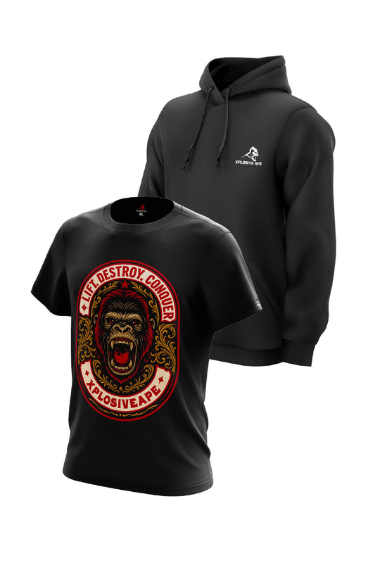 XAPE Prime Hoodie & Heritage Tee Combo - Black