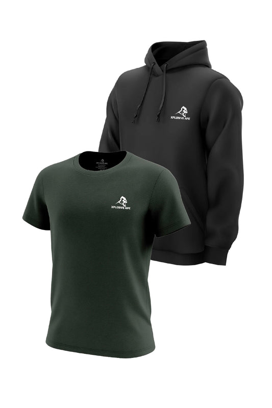 XAPE Prime Hoodie & Prime Tech Tee Combo - Black/Forest Green