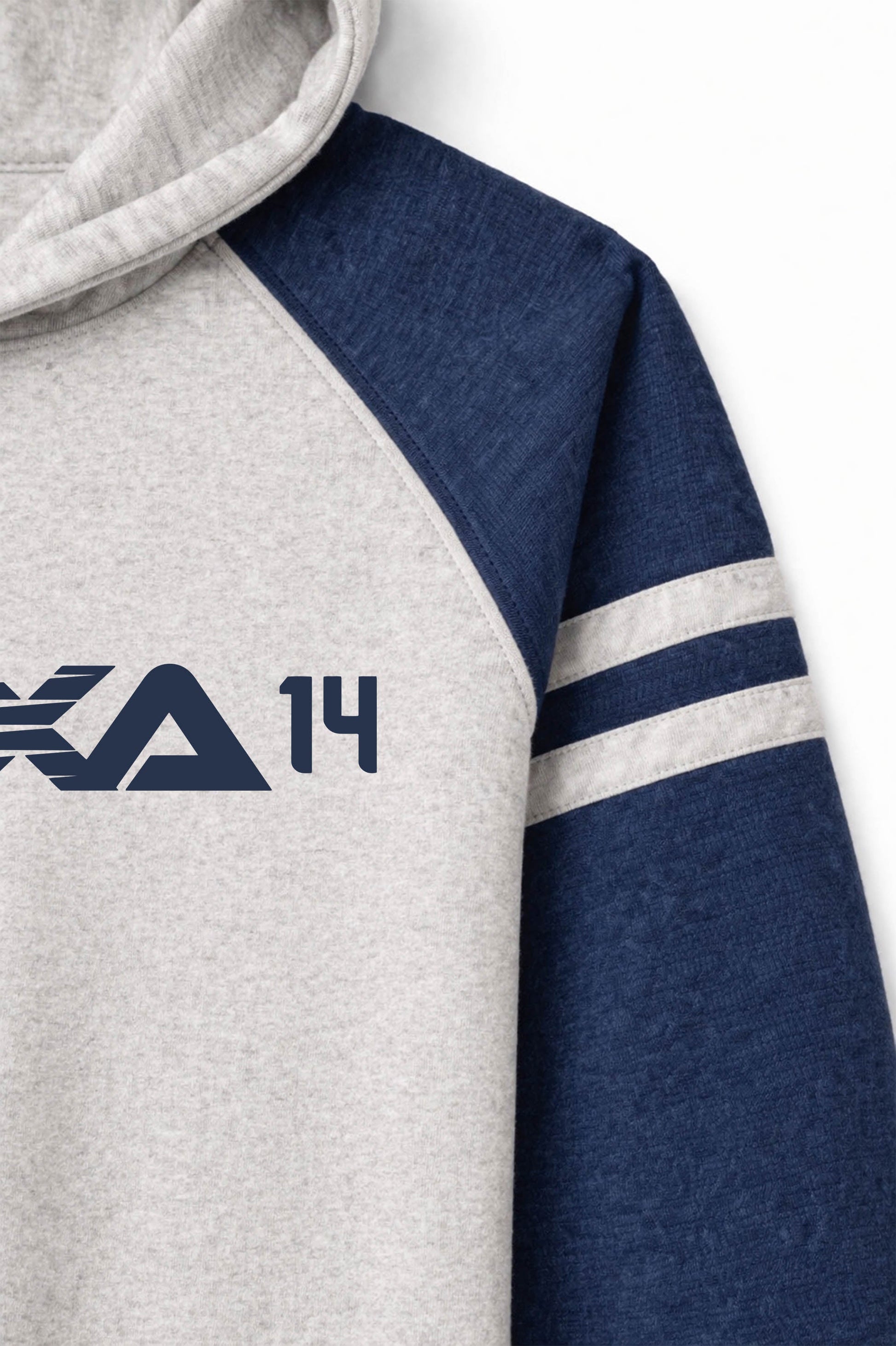 XAPE Blockline Raglan Hoodie - Oatmeal Heather/Indigo