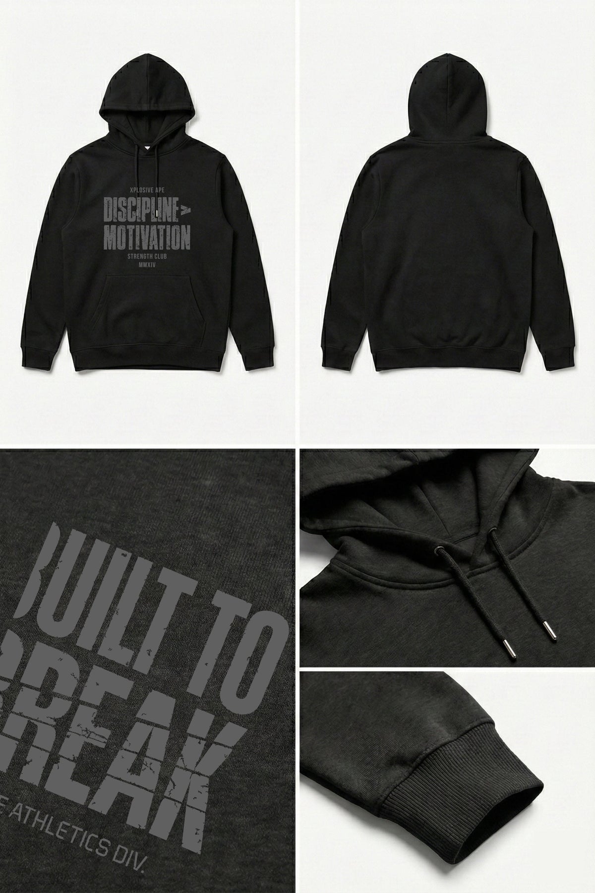 XAPE Built To Break String Hoodie - Black