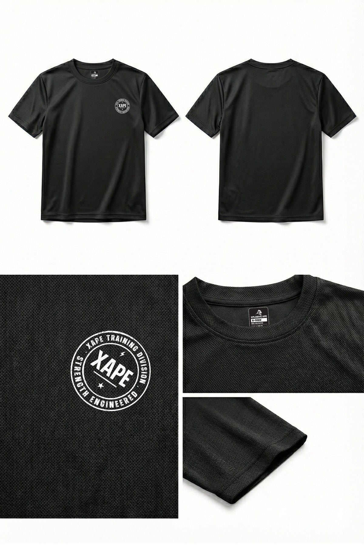 XAPE Classic Badge Logo X Tech Tee - Black