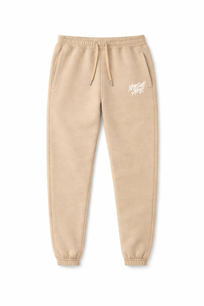XAPE Classic Brush Script Joggers - Sand
