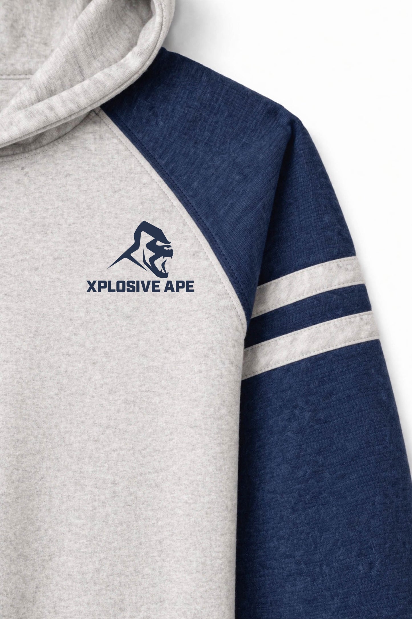 XAPE Classic Raglan Hoodie - Oatmeal Heather/Indigo