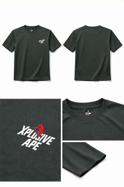 XAPE Classic Stencil Logo X Tech Tee - Forest Green