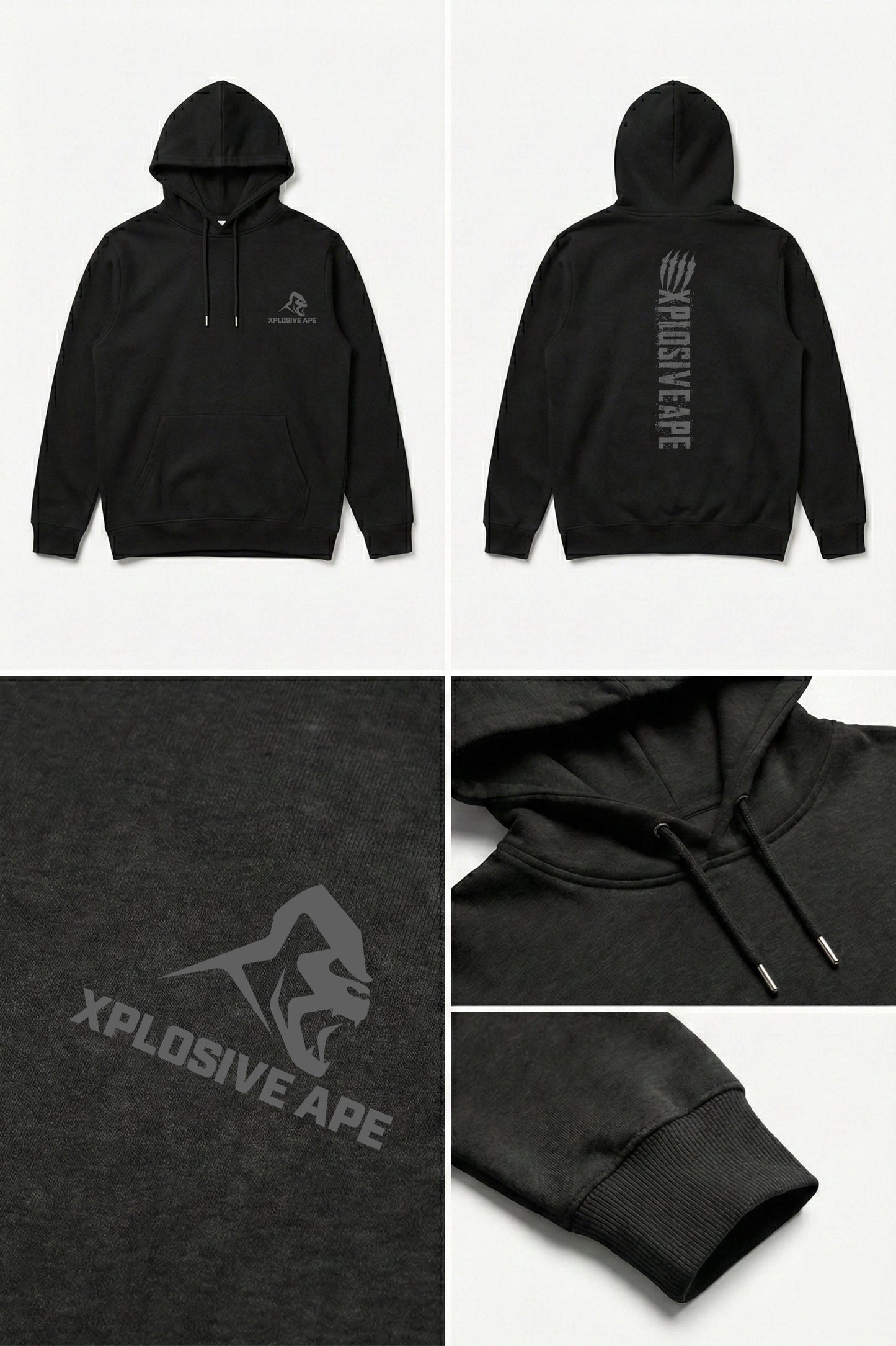 XAPE Claw Strike String Hoodie - Black