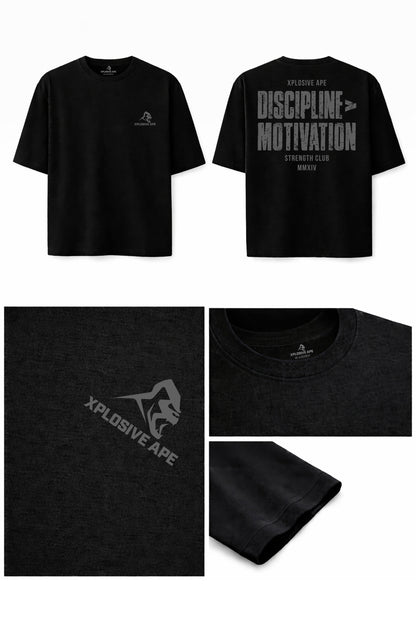 XAPE Discipline Motivation Oversized Tee - Black