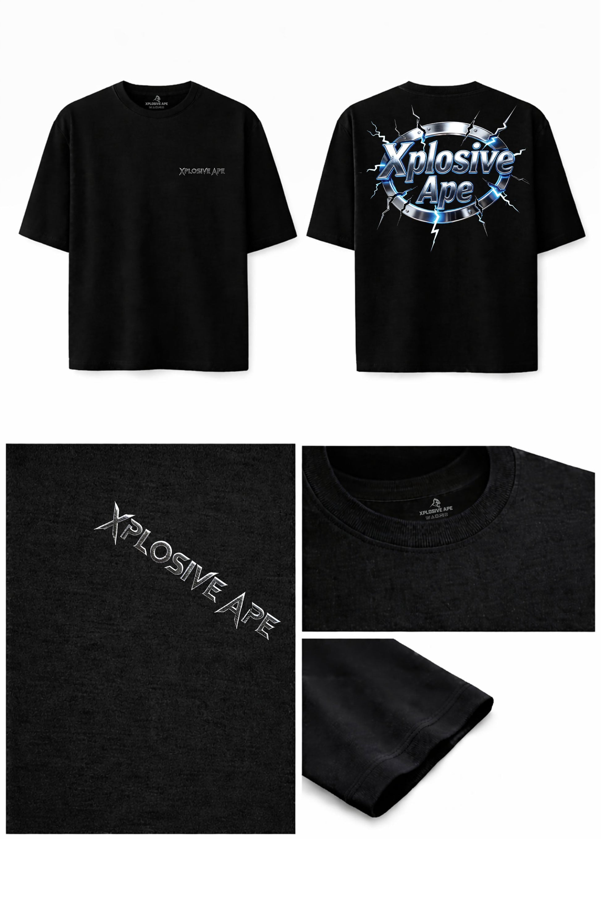XAPE Electro Seal Oversized Tee - Black