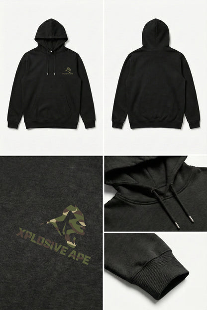 XAPE Essential Camo V2 String Hoodie - Black