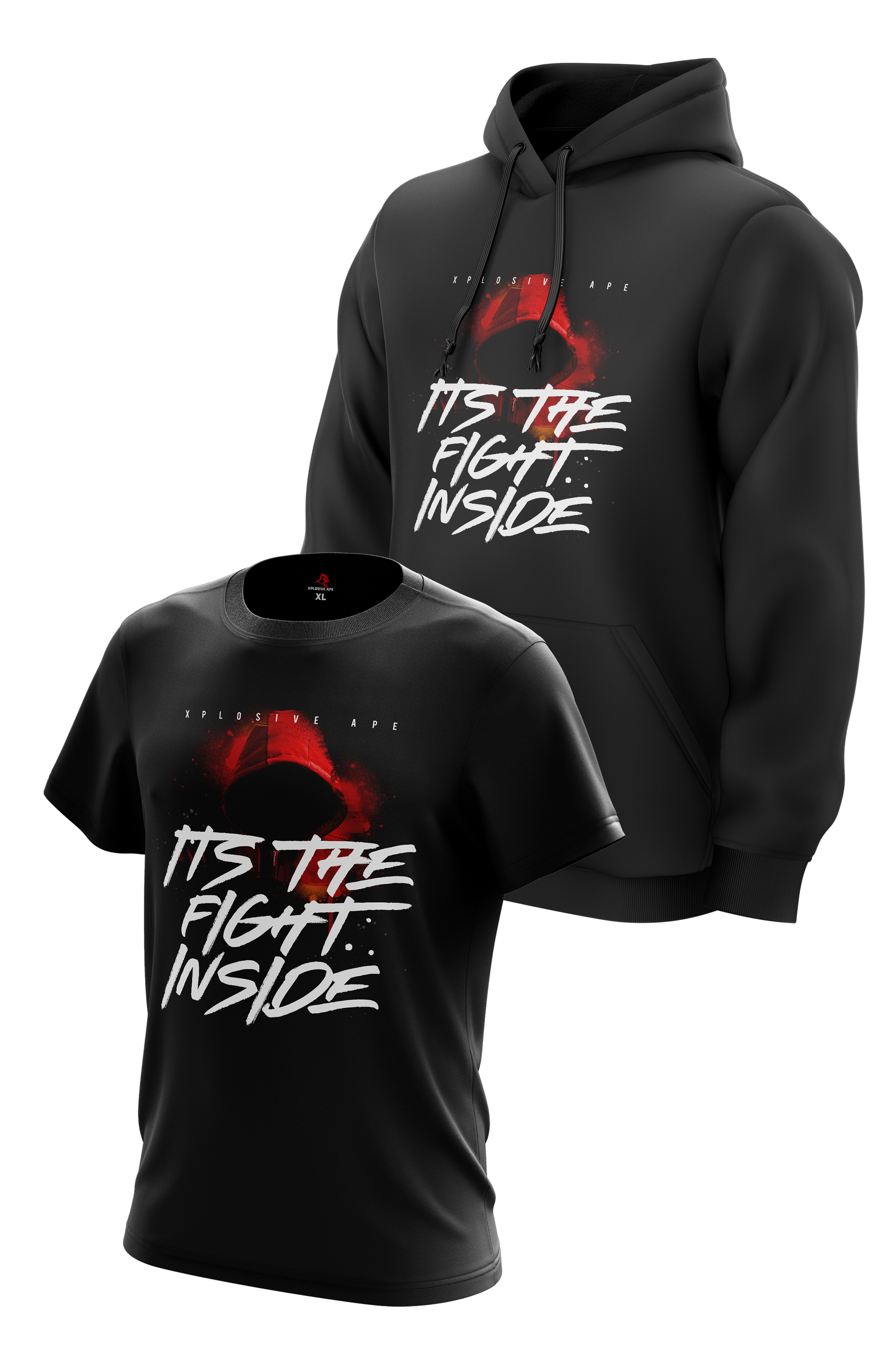 XAPE Fight Hoodie & Tee Combo - Black