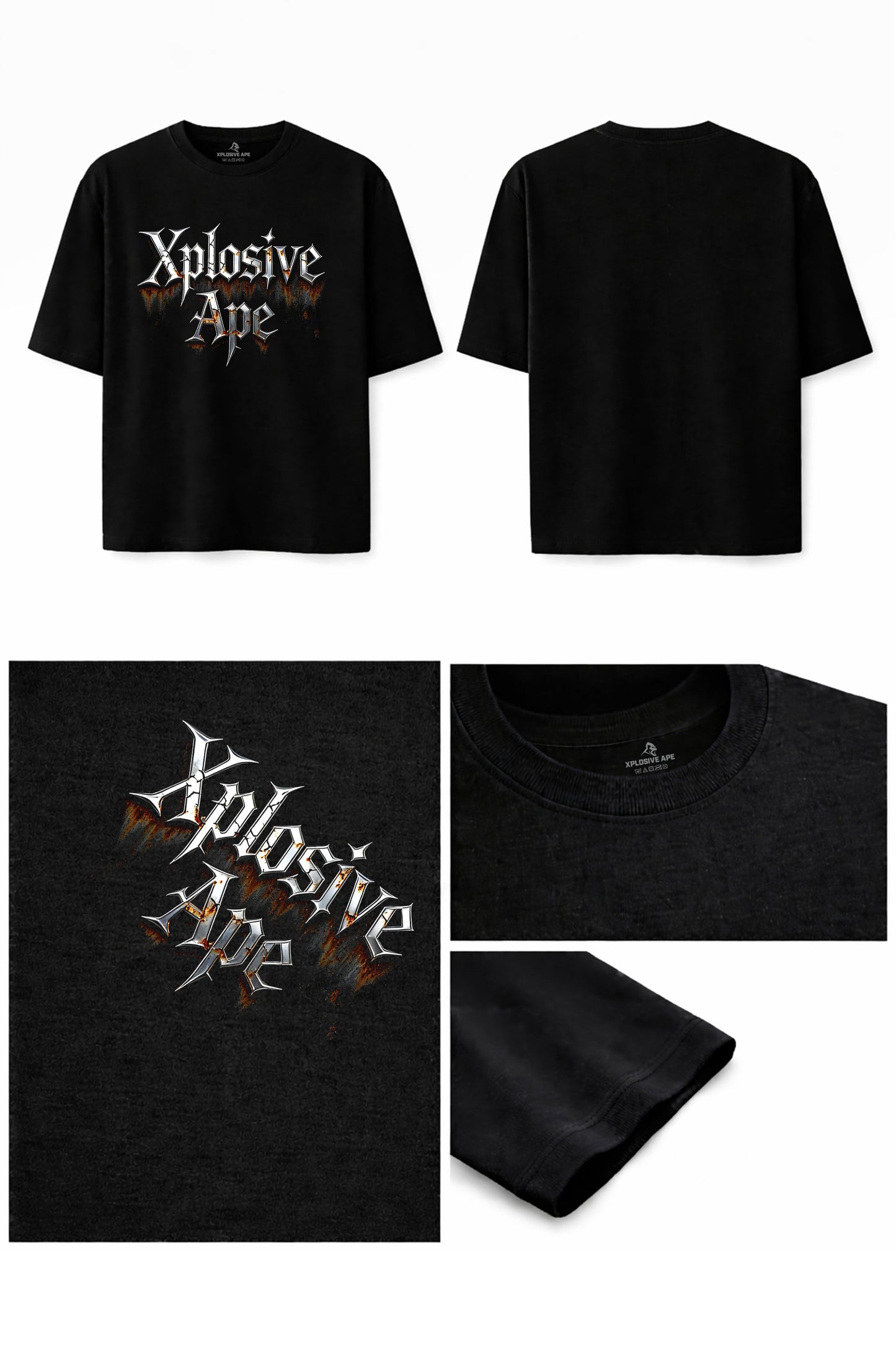XAPE Forged in Fire Oversized Tee - Black