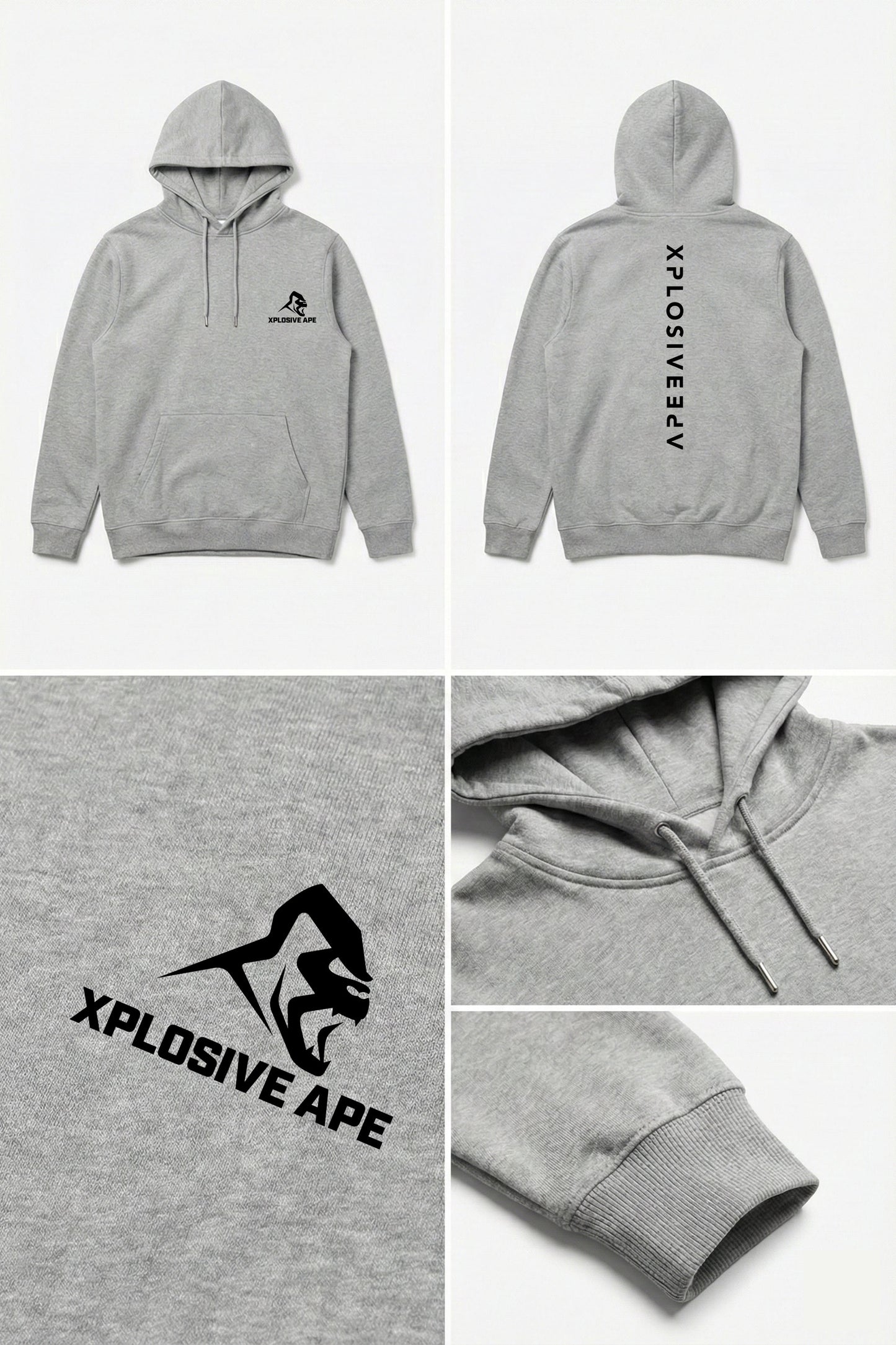 XAPE Futuristic V2 String Hoodie - Sports Grey