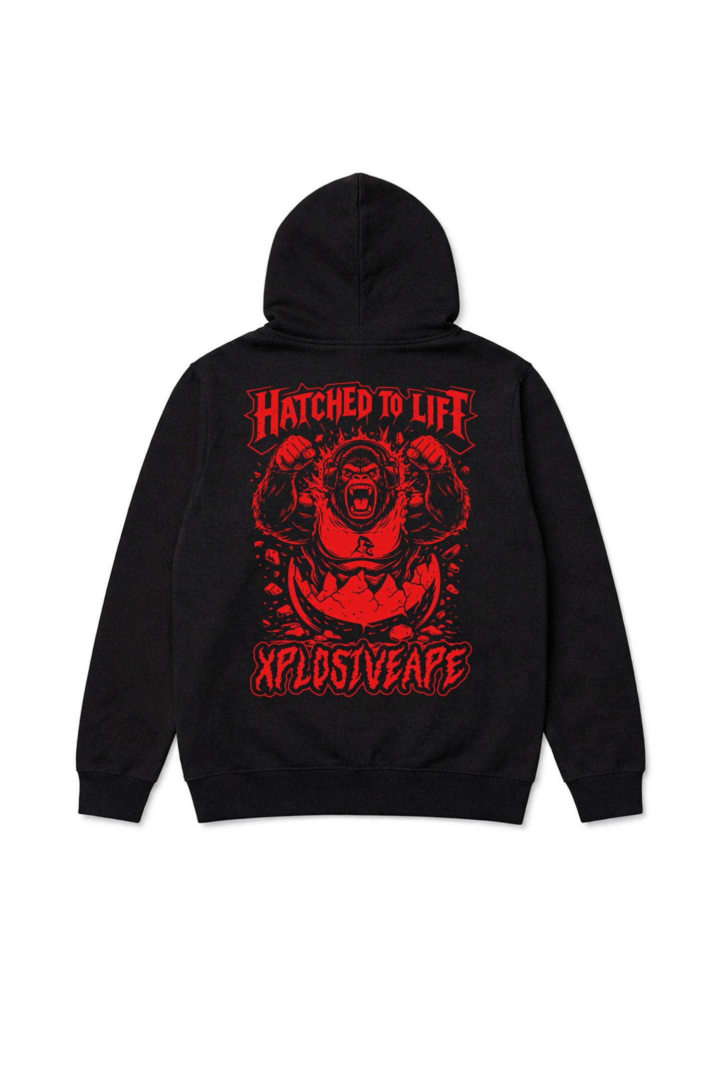 XAPE Hatched String Hoodie - Black