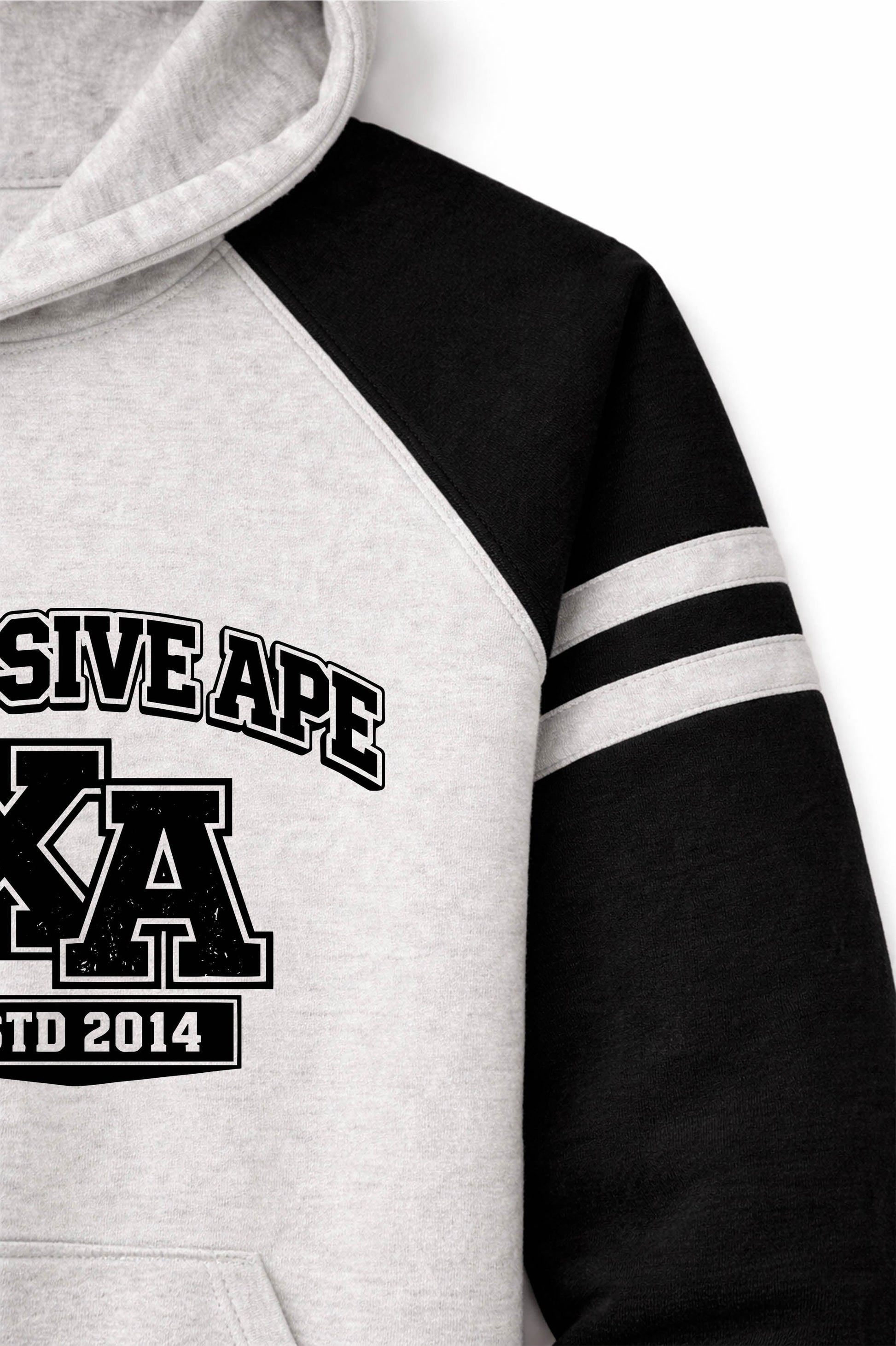 XAPE Monogram Raglan Hoodie - Oatmeal Heather/Black