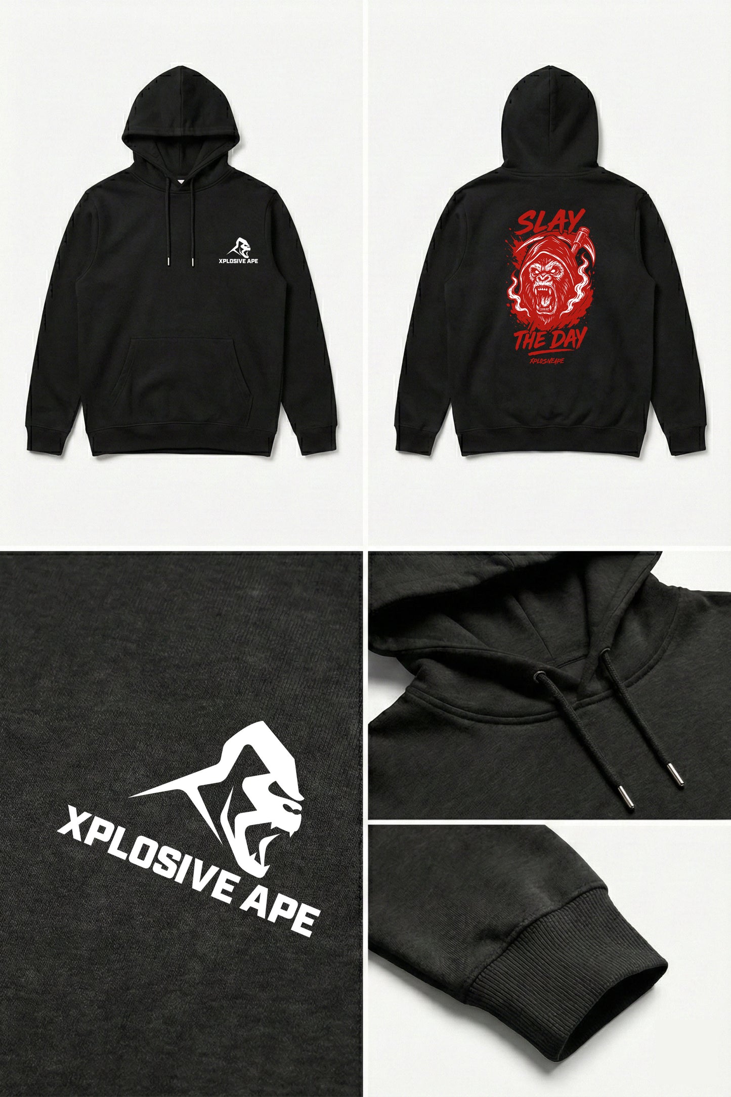 XAPE Slayer String Hoodie - Black