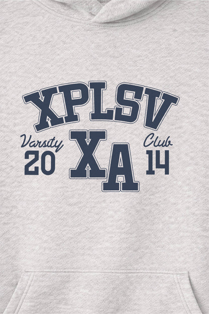XAPE Speed Camp Raglan Hoodie - Oatmeal Heather/Indigo