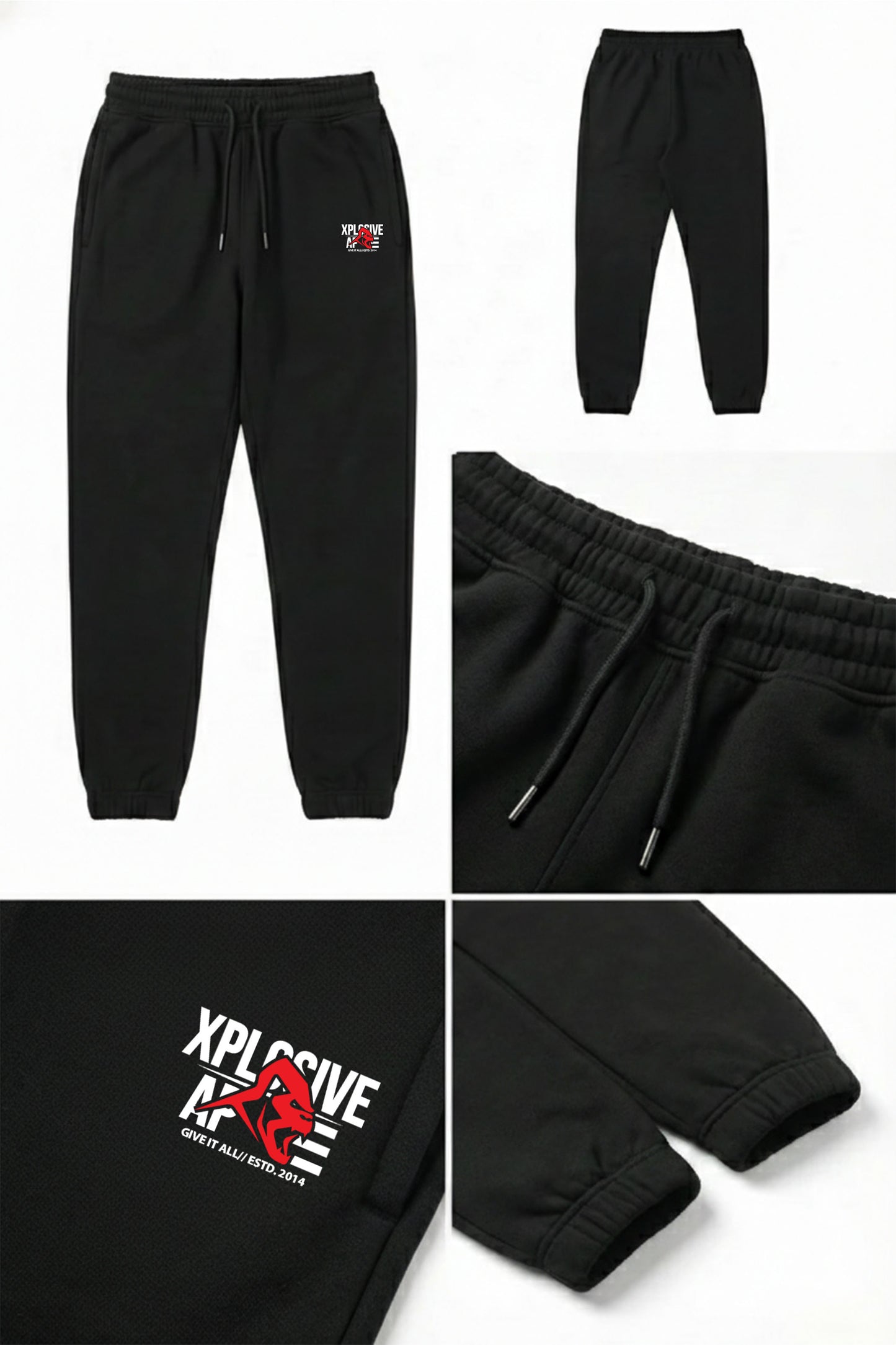 XAPE Stacked Logo Joggers - Black