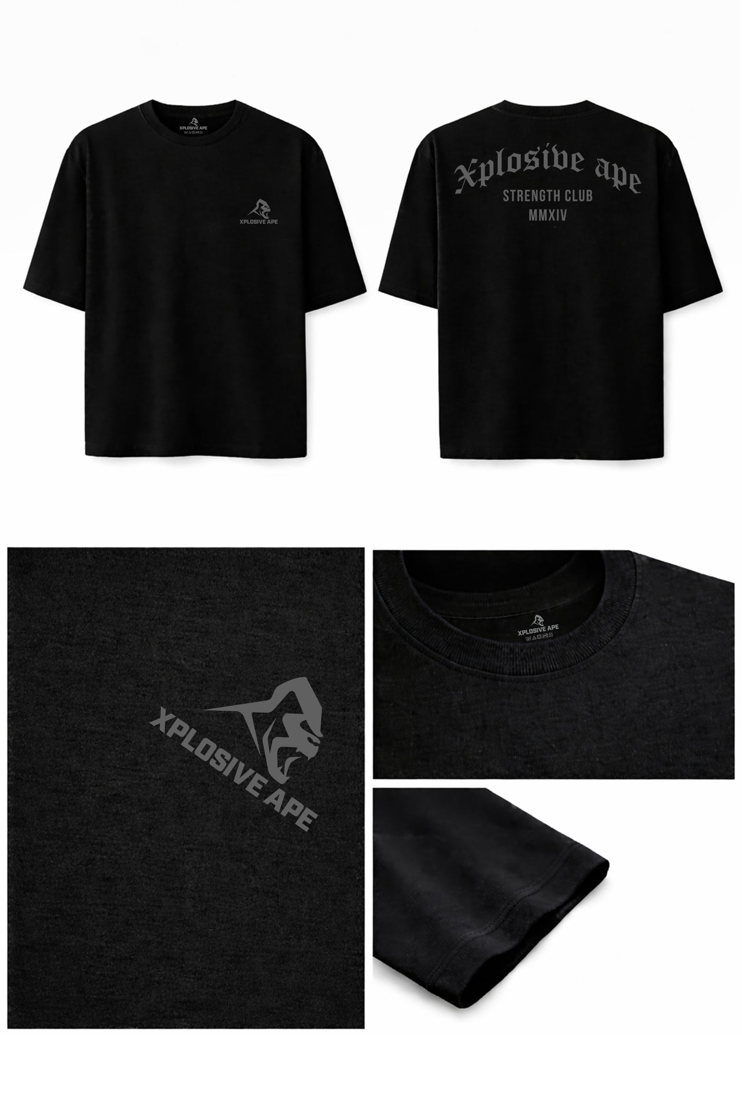 XAPE Strength Club MMXIV Oversized Tee - Black
