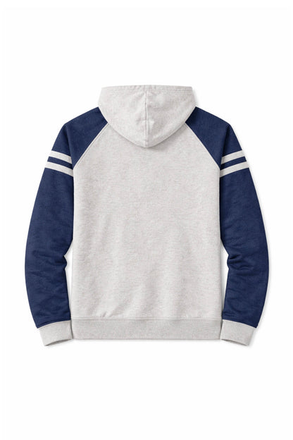 XAPE Unit Crew Raglan Hoodie - Oatmeal Heather/Indigo