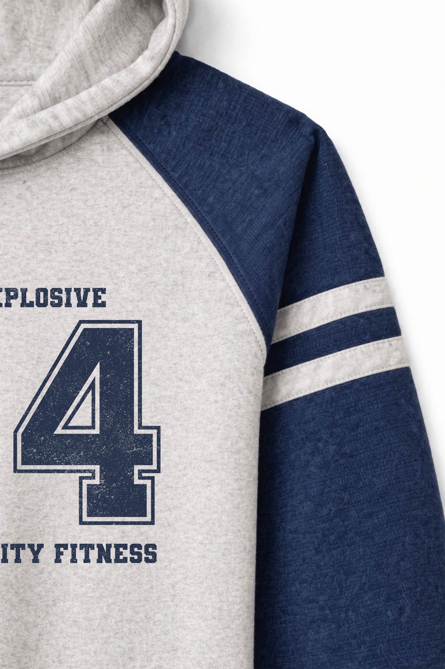 XAPE Unit Crew Raglan Hoodie - Oatmeal Heather/Indigo