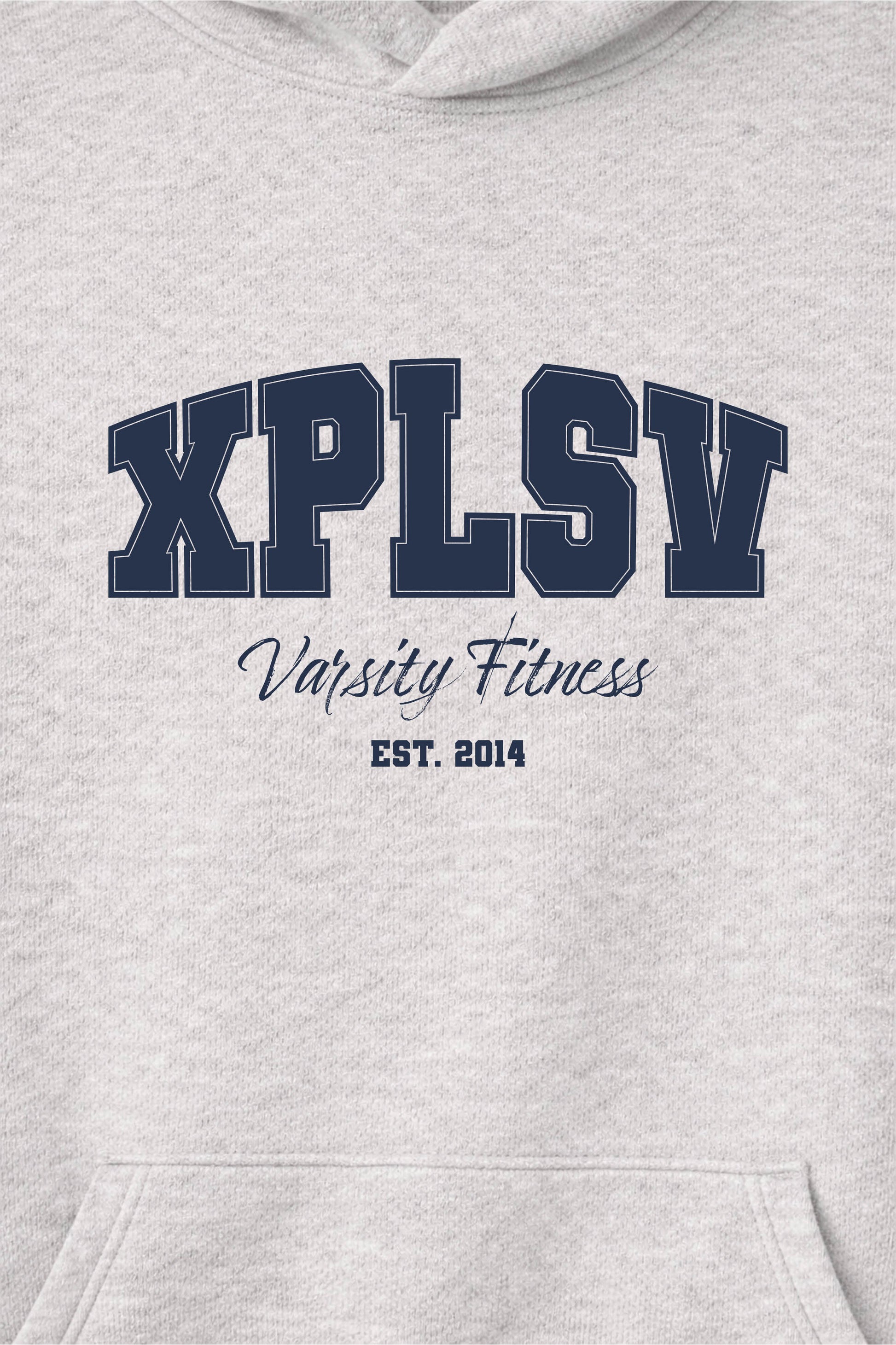 XAPE Varsity Fitness Raglan Hoodie - Oatmeal Heather/Indigo