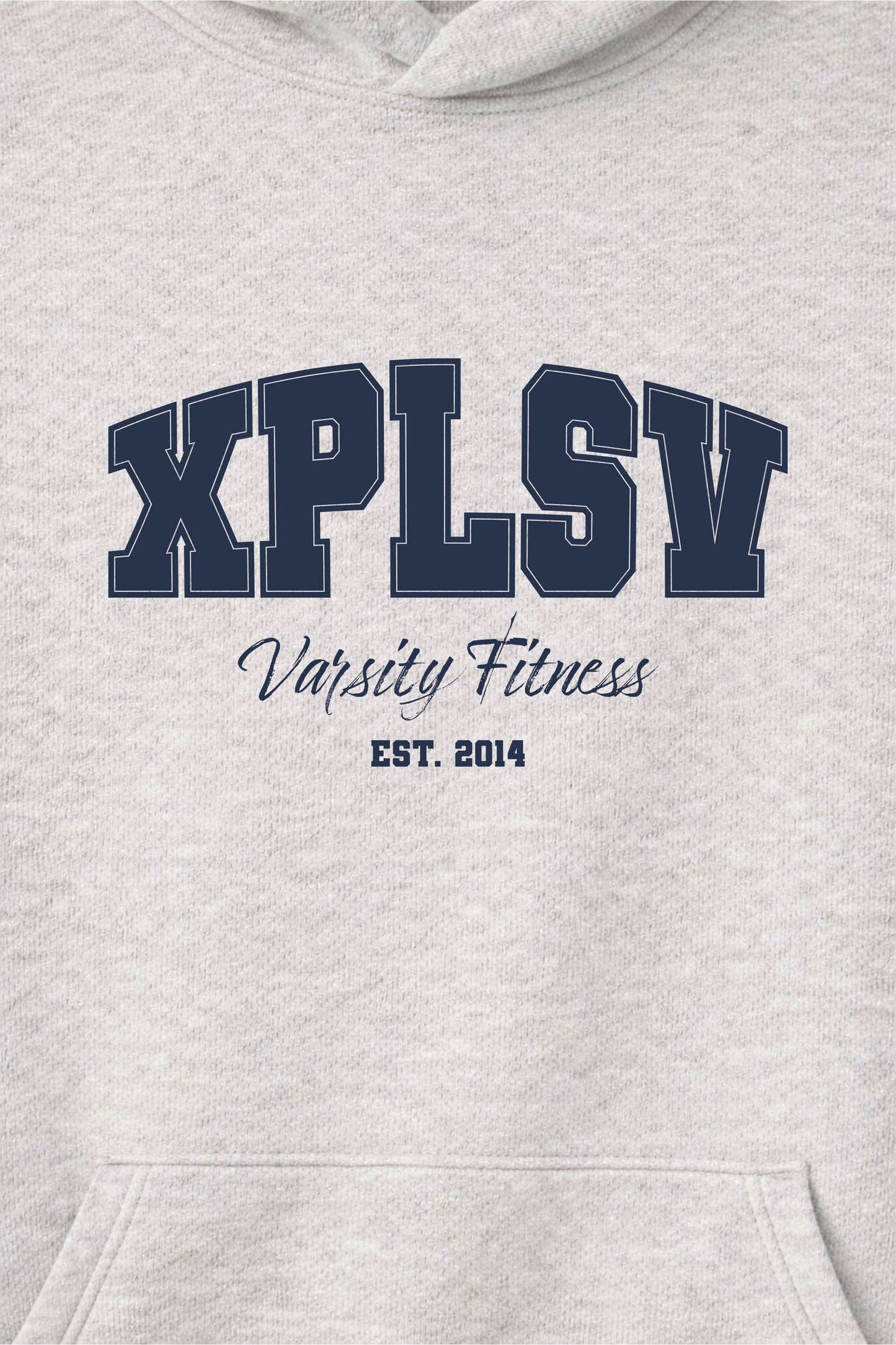 XAPE Varsity Fitness Raglan Hoodie - Oatmeal Heather/Indigo