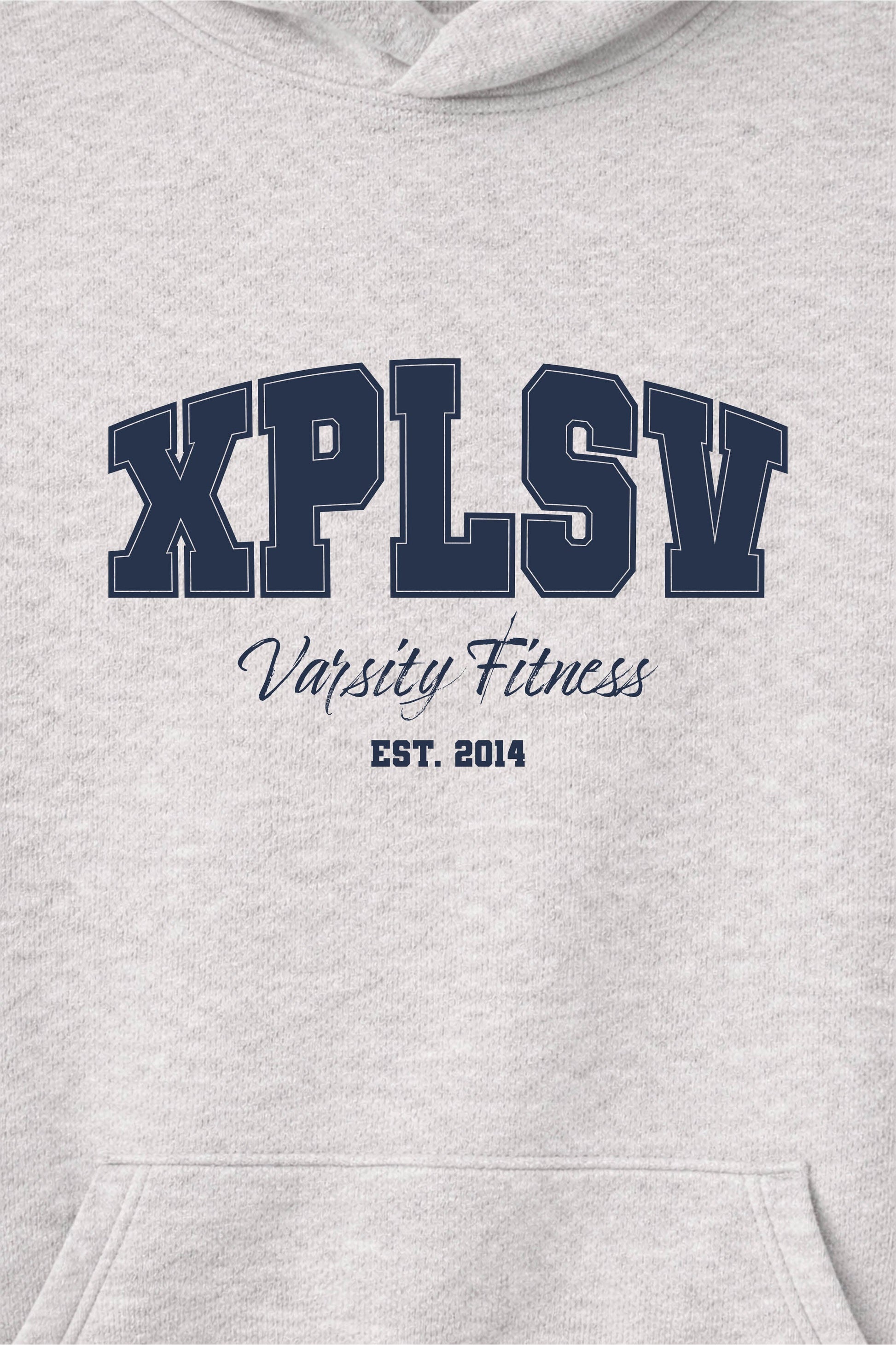 XAPE Varsity Fitness Raglan Hoodie - Oatmeal Heather/Indigo