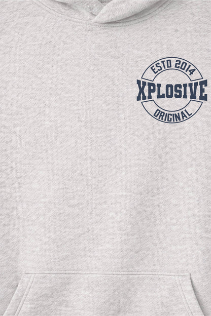 XAPE Varsity Prime Raglan Hoodie - Oatmeal Heather/Indigo