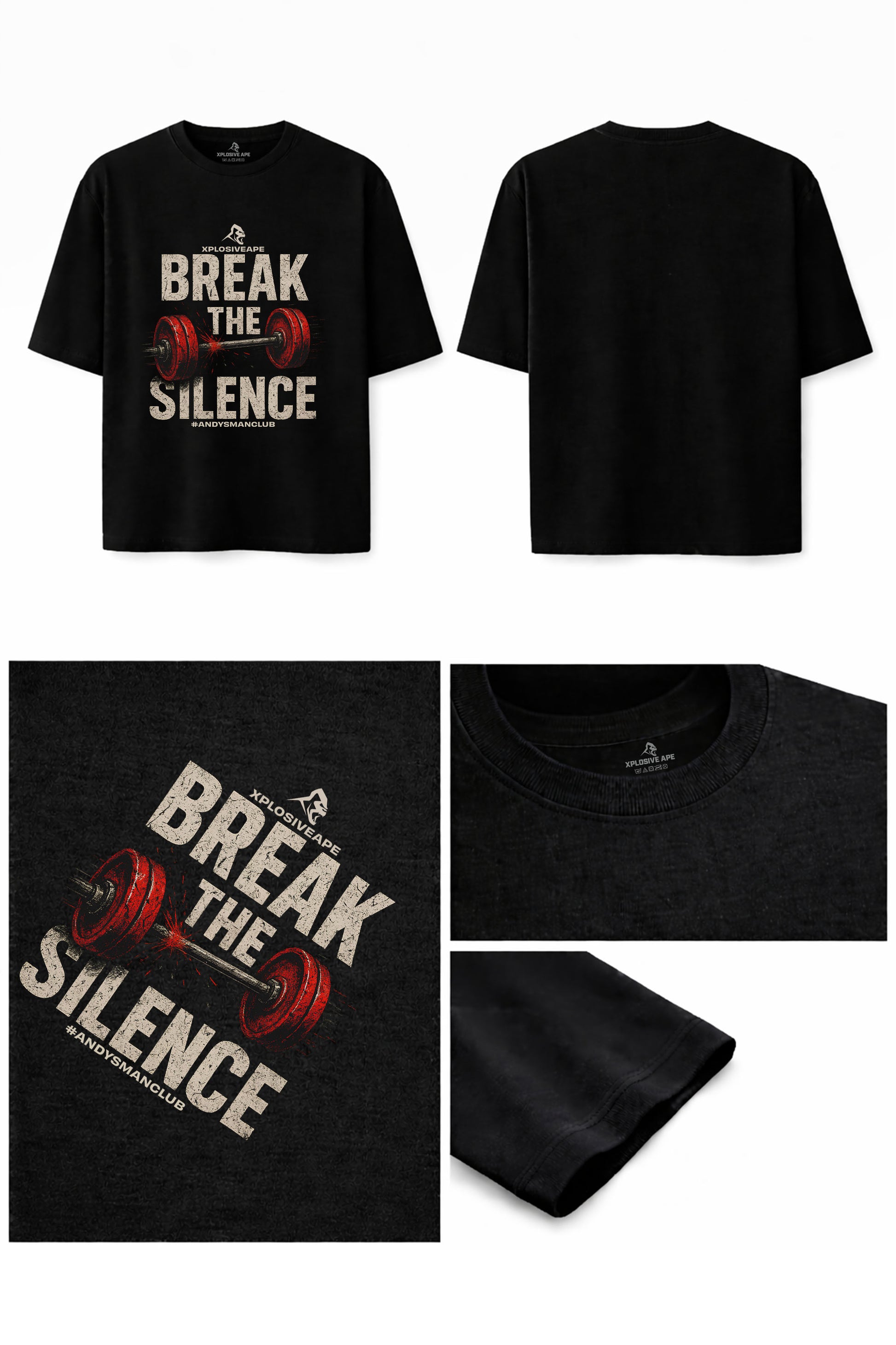 XAPE X AMC Break The Silence Oversized Tee - Black