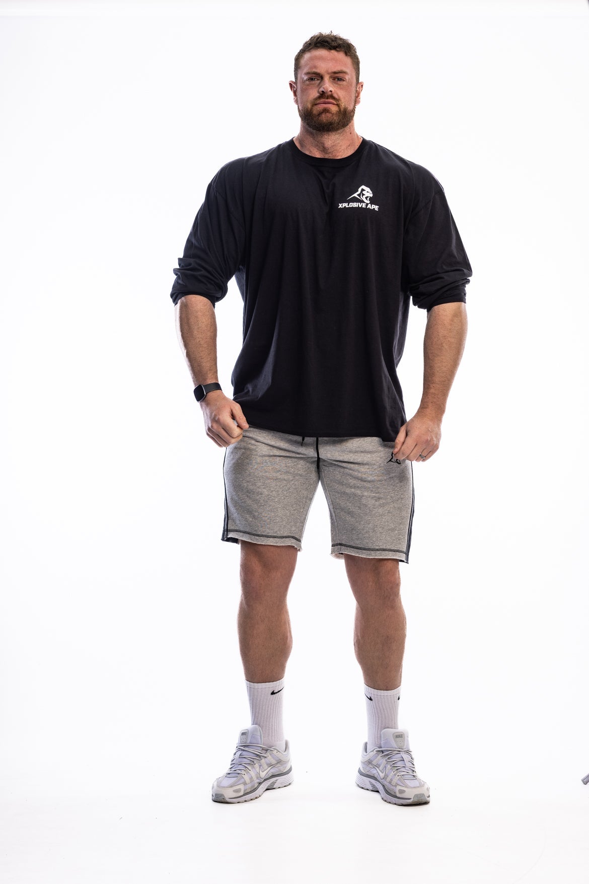 XAPE Stripe Rag Shorts - Sports Grey