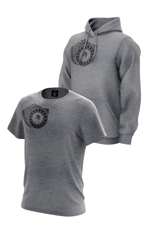 XAPE Chest Tribal Hoodie & Tee Combo - Grey