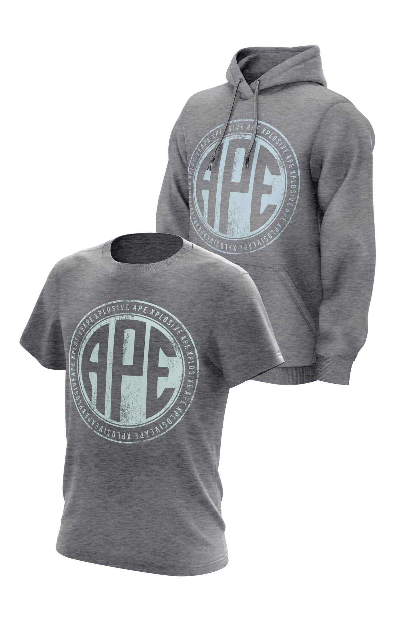 XAPE Mono Roundal Hoodie & Tee Combo - Grey