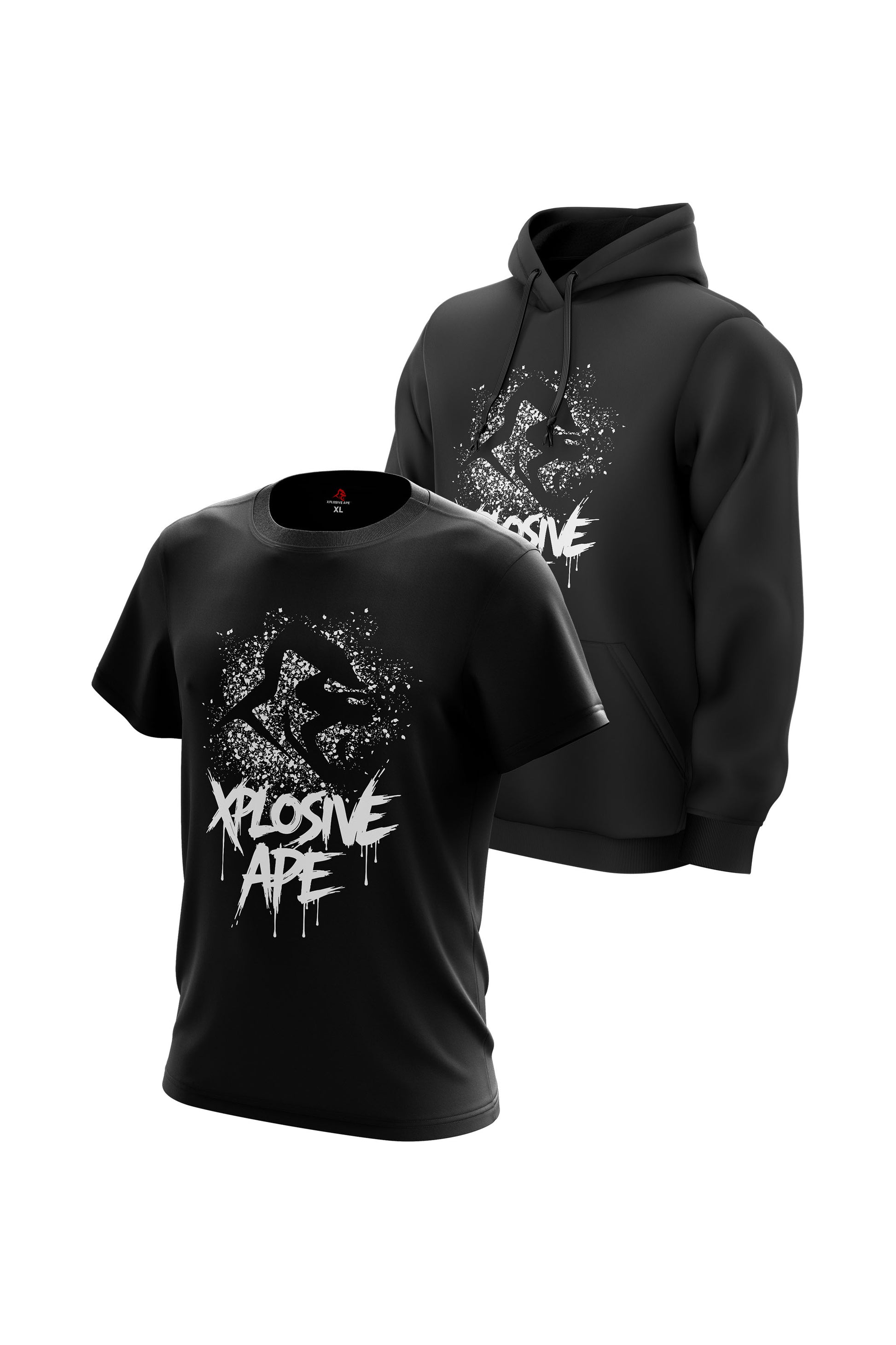 XAPE Primal Spray Hoodie & Tee - Black