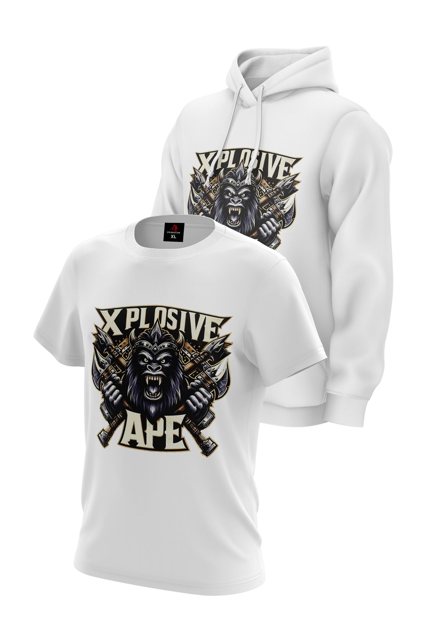 XAPE Battle Axe Hoodie & Tee Combo - White