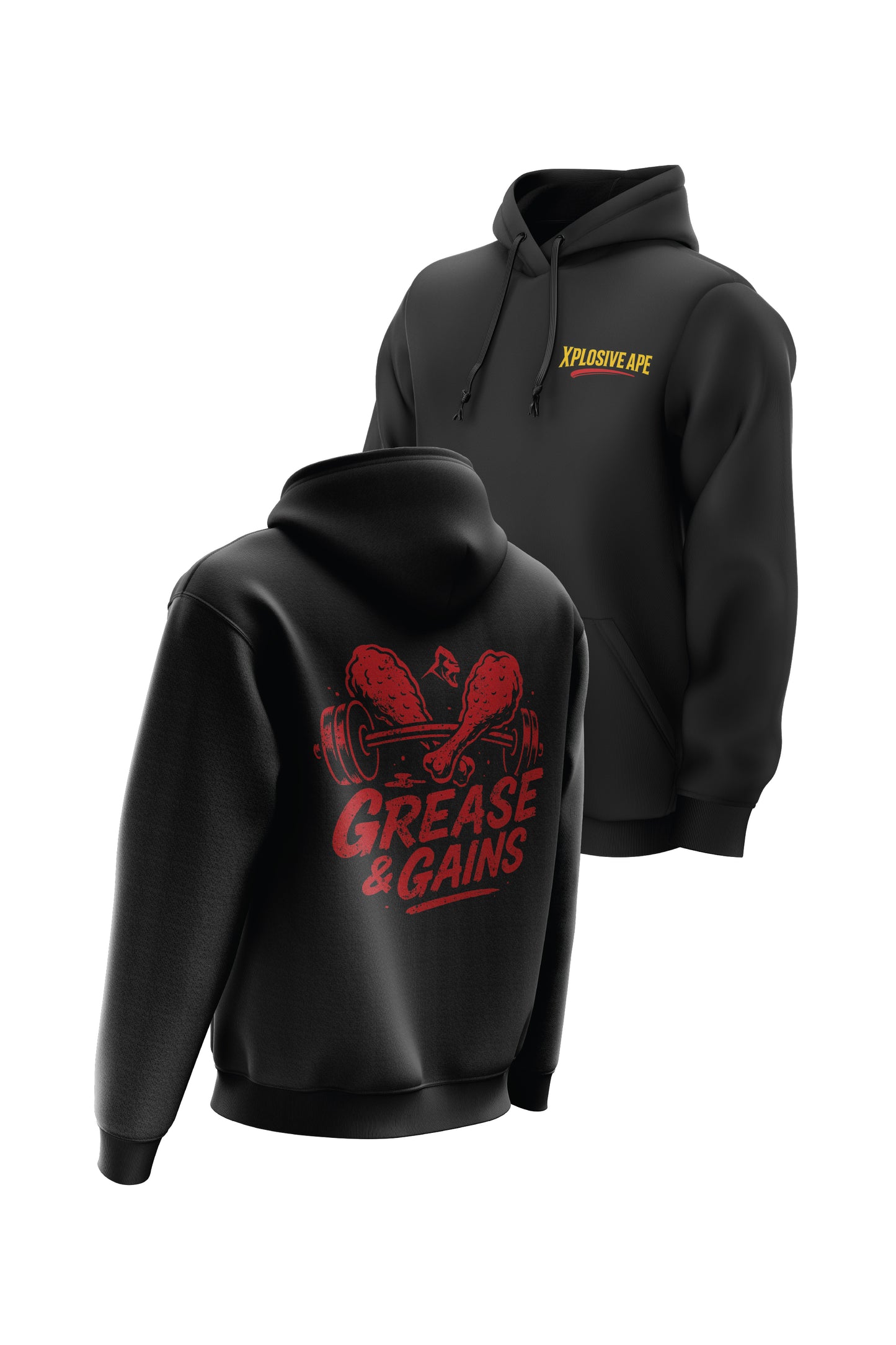 XAPE Grease String Hoodie - Black