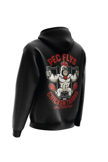 XAPE Pec Flys String Hoodie - Black