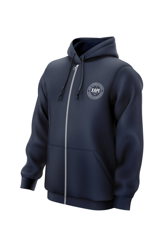 XAPE Classic Badge Logo V2 Zip Hoodie - Navy