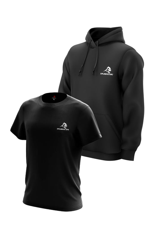 XAPE Essential Tee & Classic Hoodie Combo - Black