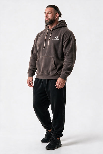 XAPE Vintage Wash String Hoodie - Brown