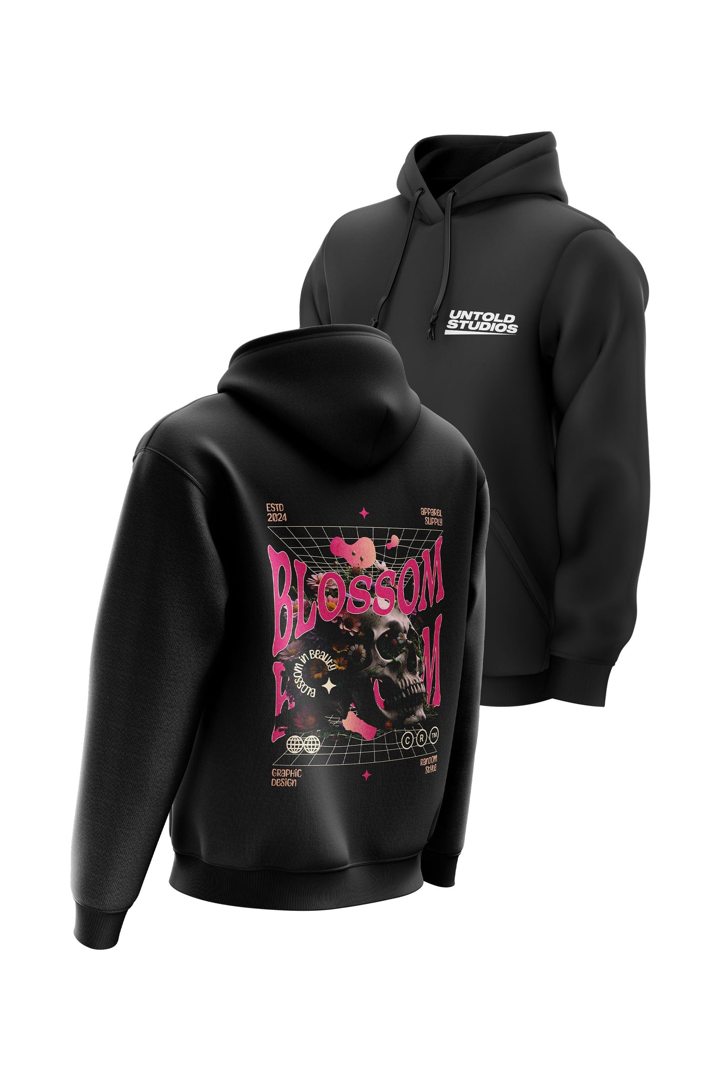 US Darkness Blossom Hoodie - Black