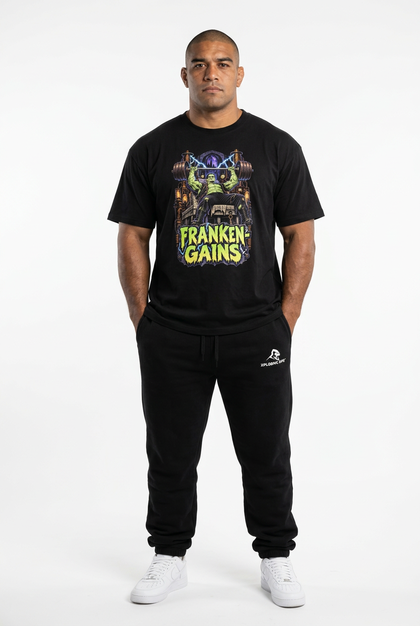XAPE Franken Gains Tee - Black
