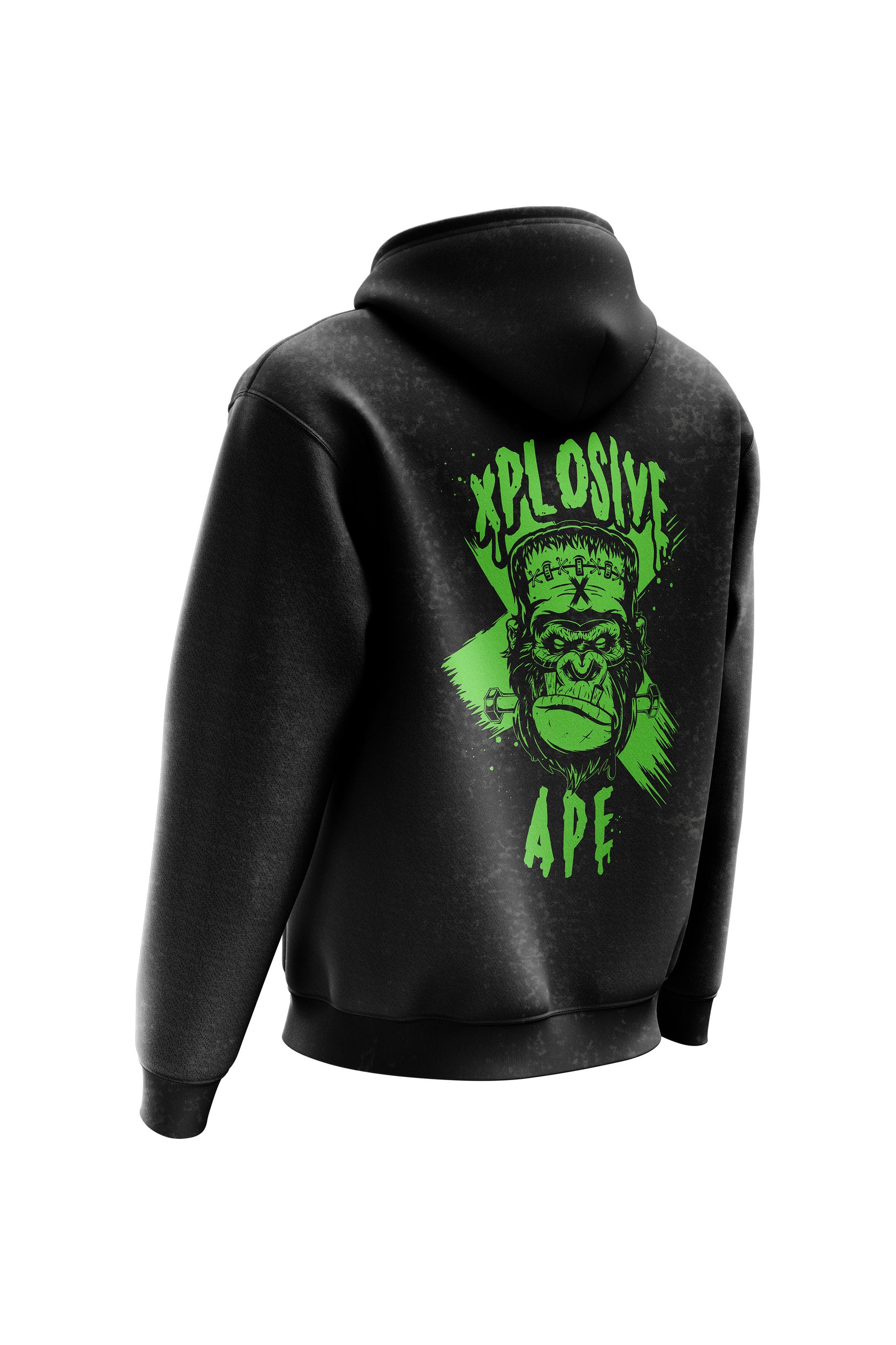 XAPE Frankenape Acid Wash Hoodie - Black