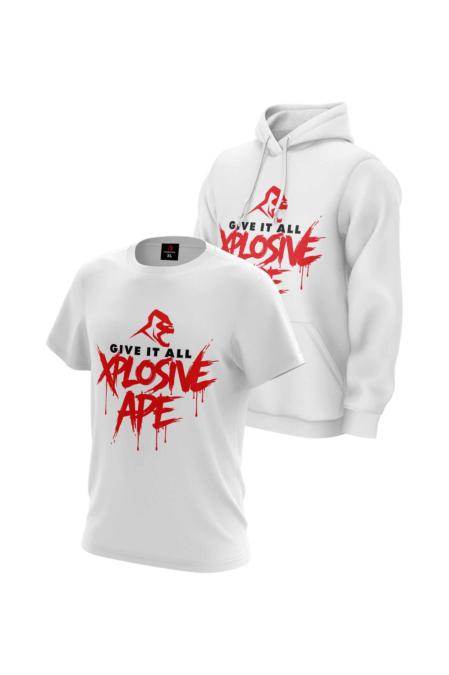 XAPE Drip Power Hoodie & Tee - White