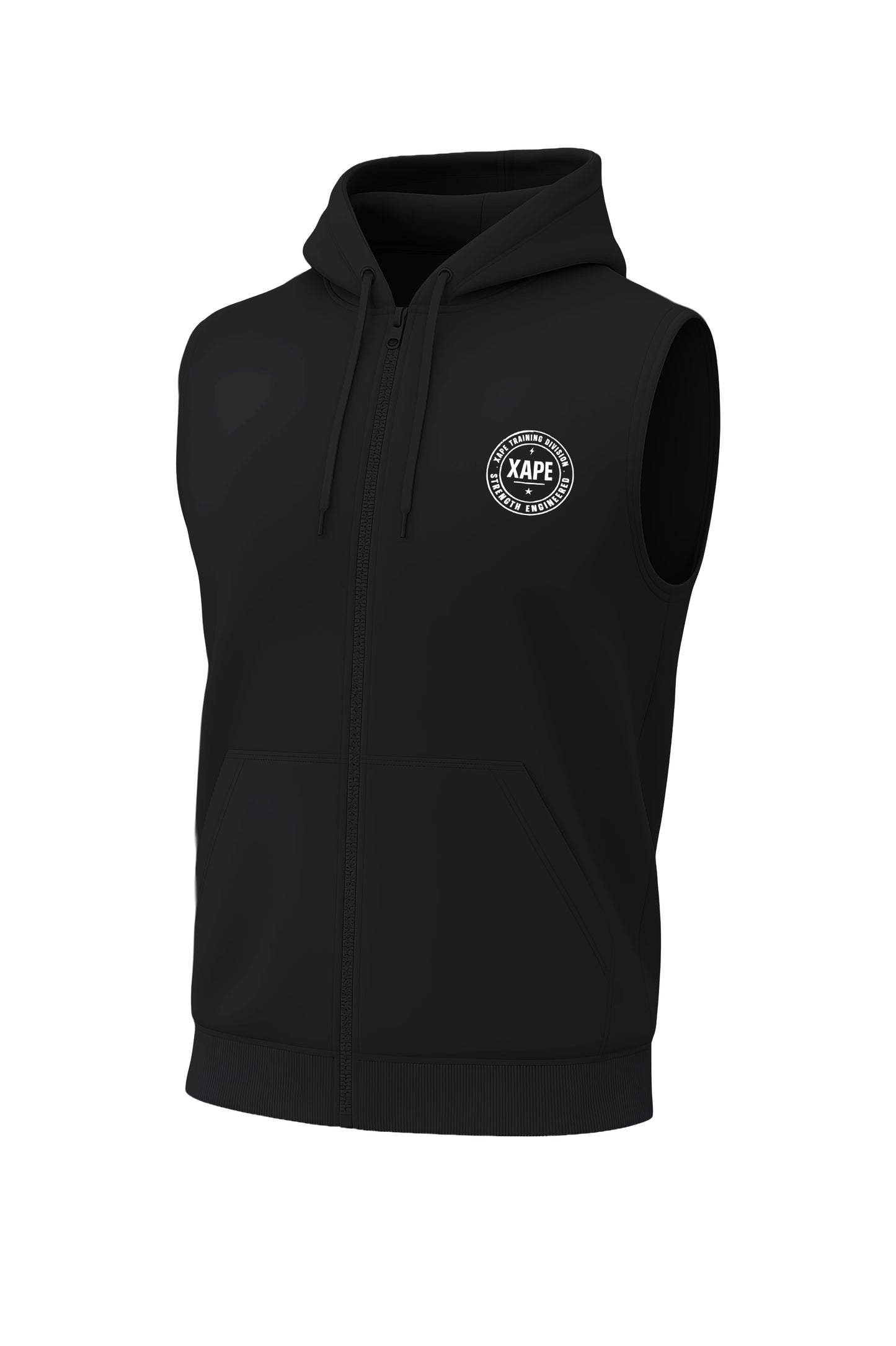 XAPE Classic Badge Logo Sleeveless Hoodie - Black